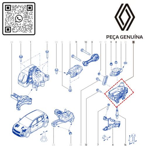 RN 35643R 112535643R SUPORTE ALUMINIO DO COXIM CAMBIO KARDIAN -LADO CARROCERIA- 3